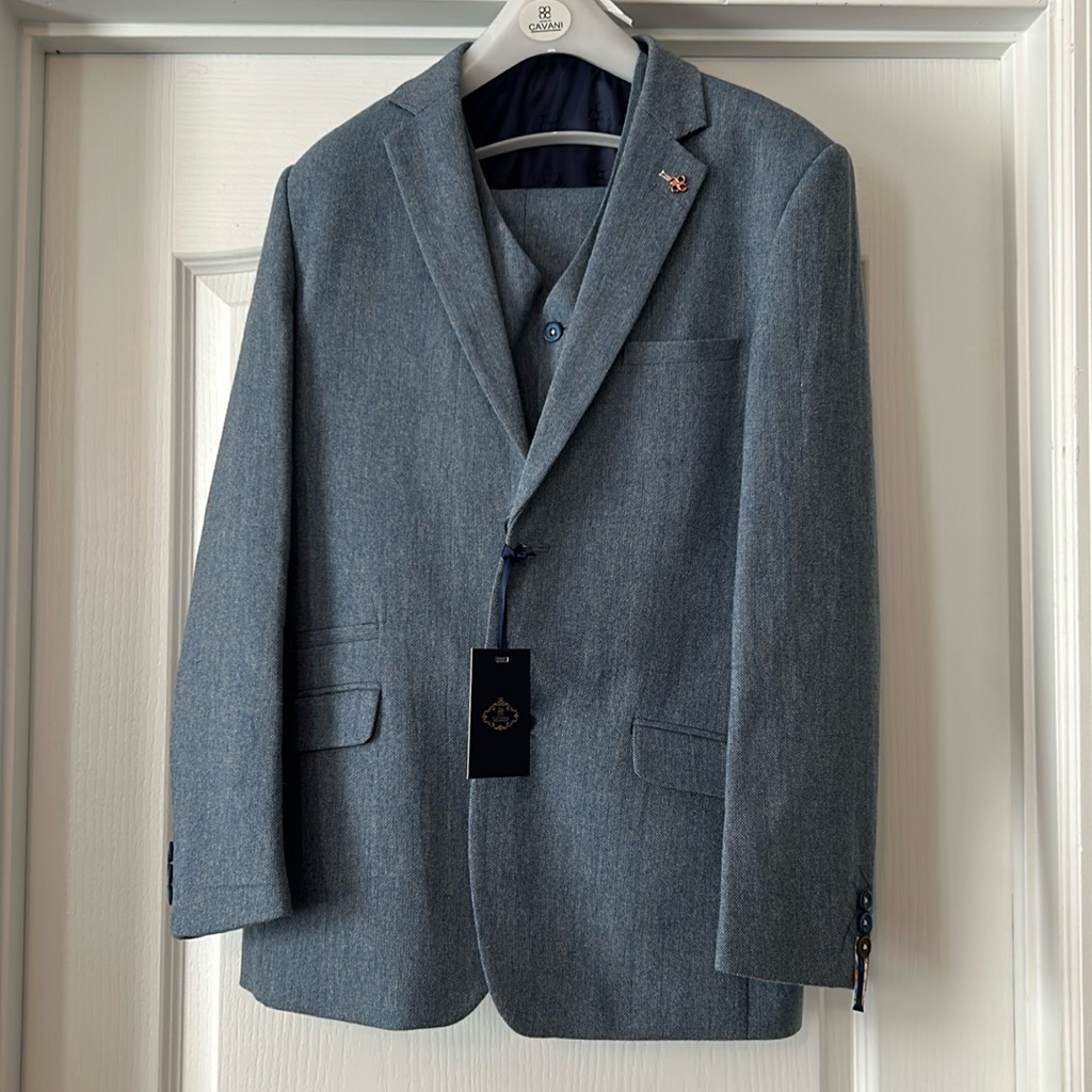 Brand New 3pc Blue Suit From House Of Cavani